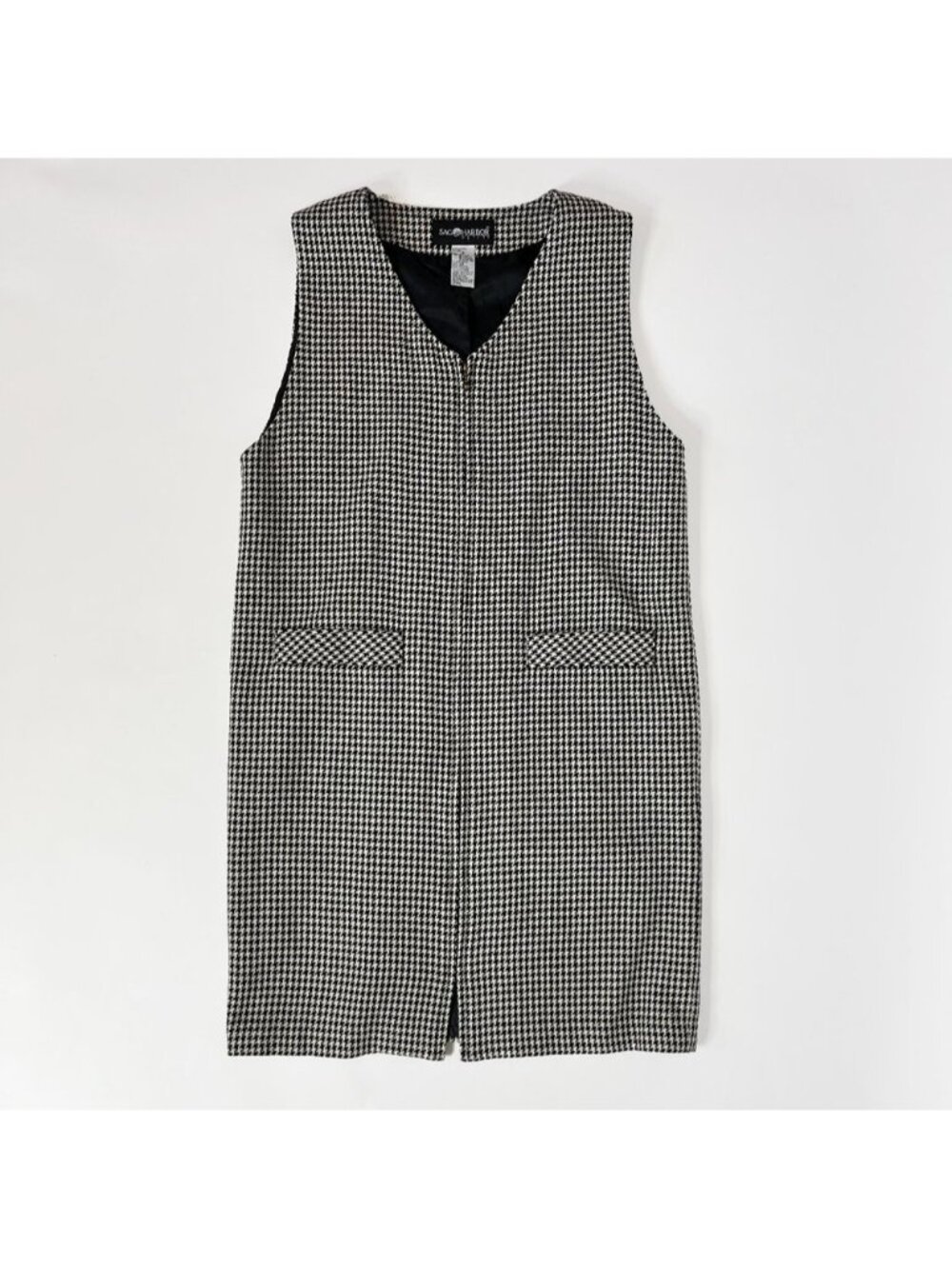 Sag Harbor Petites Wool Blend Houndstooth Dress